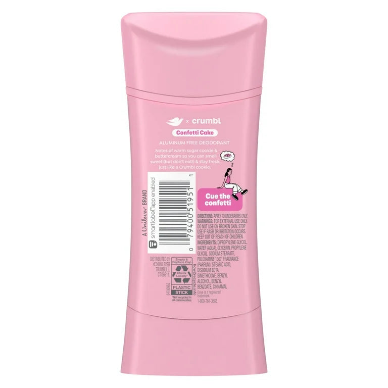 Dove Crumbl Deodorant Stick Confetti Cake - 2.6 oz