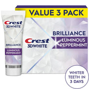 Crest 3D White Brilliance Vibrant Peppermint Teeth Whitening Toothpaste, 4.6 oz - Pack of 3