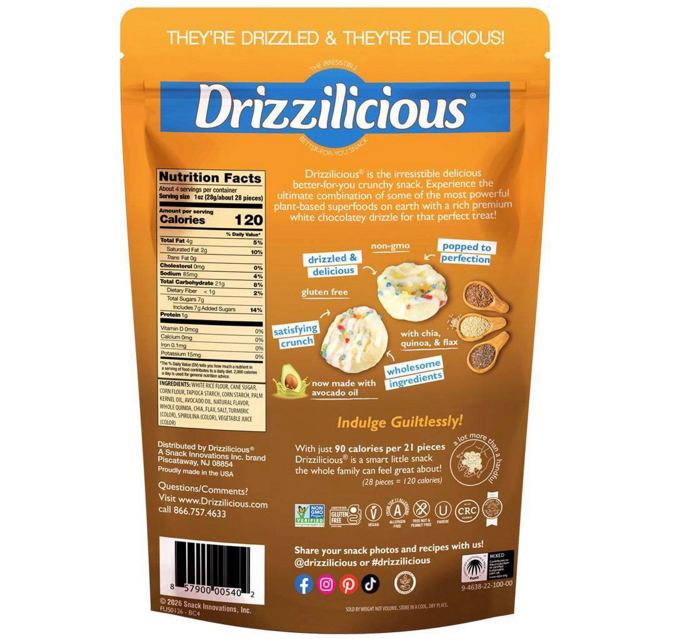 Drizzilicious Mini Rice Cakes, Birthday Cake — 4oz – American Home ...